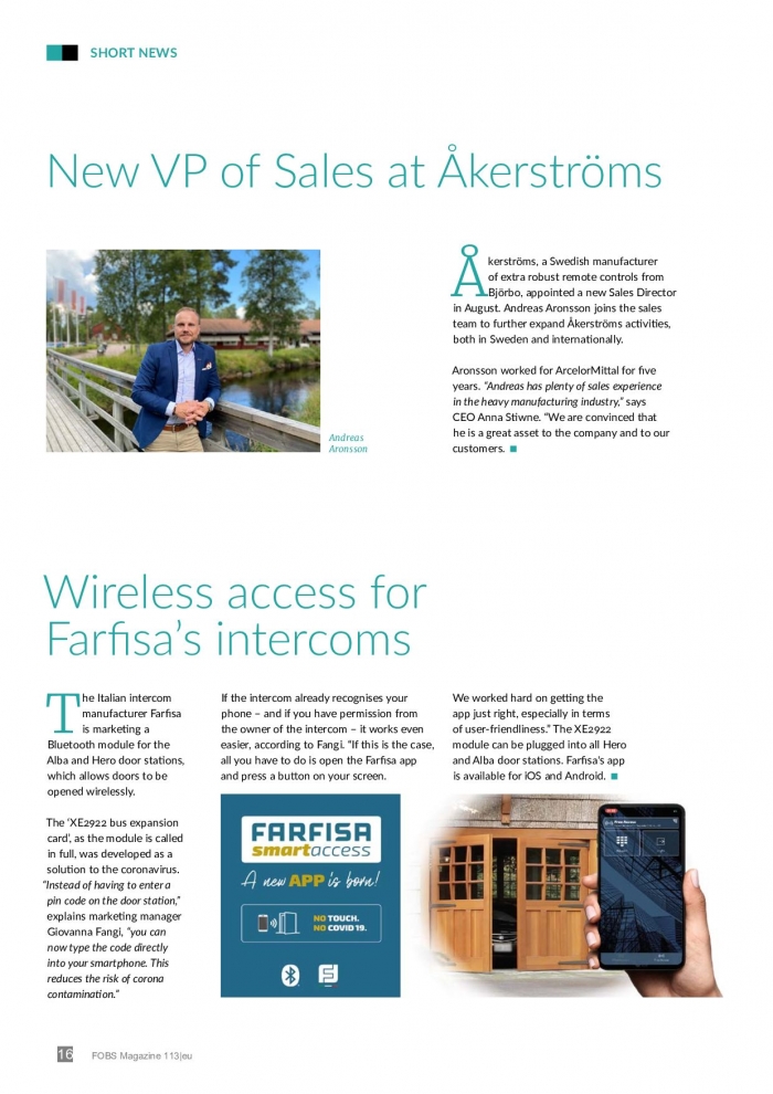 Con la aplicación Farfisa Smart Access abres la puerta con tu smartphone