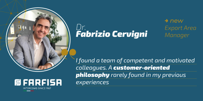 Fabrizio Cervigni rejoint comme nouveau Export Area Manager