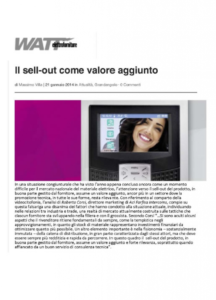 Il sell-out come valore aggiunto
