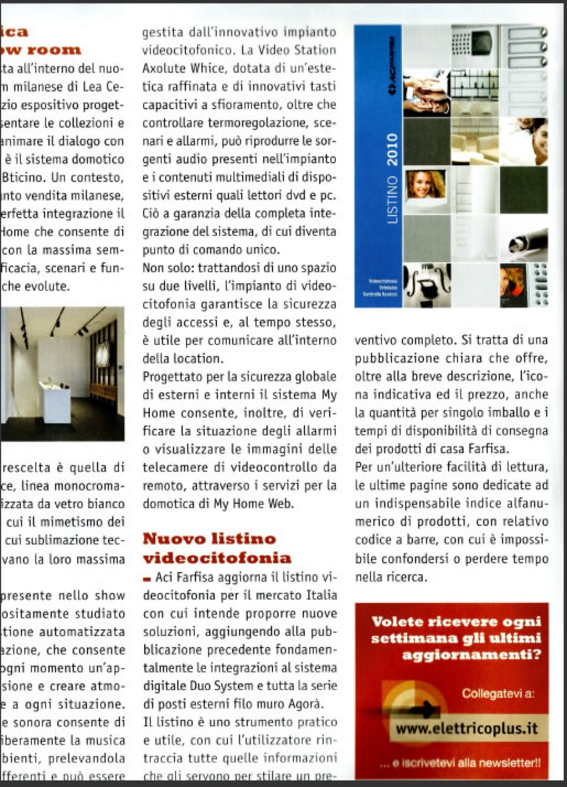 Listino prezzi 2010 videocitofonia