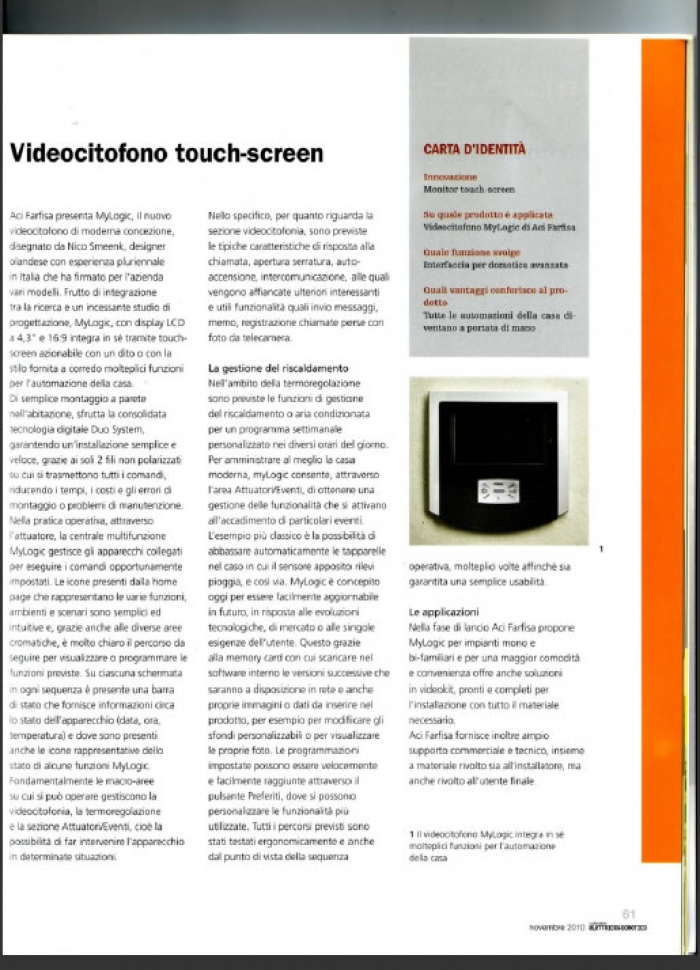 myLogic Videocitofono touch-screen