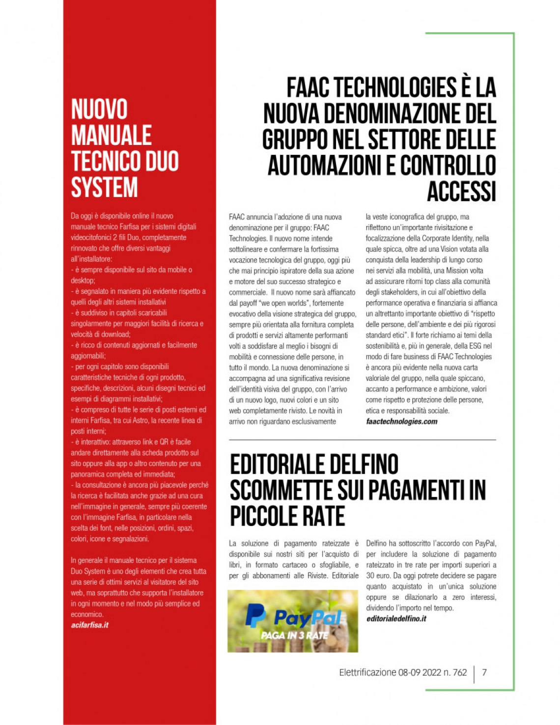 Nuovo manuale tecnico Duo System