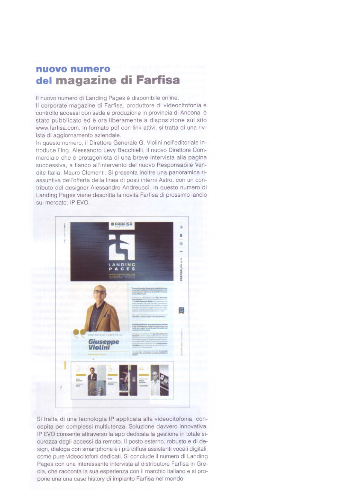 Nuovo numero del magazine Farfisa