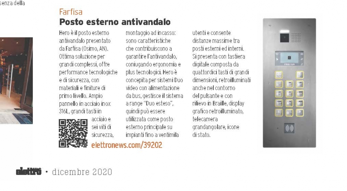 Posto esterno antivandalo