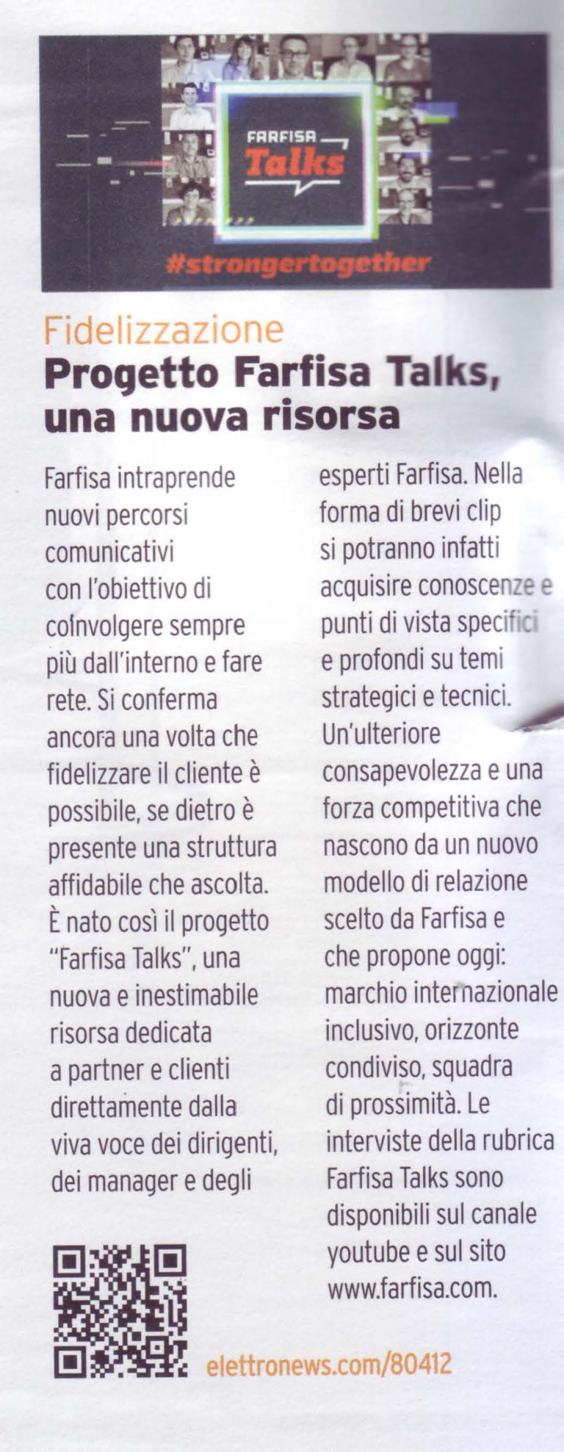 Progetto Farfisa Talks, una nuova risorsa