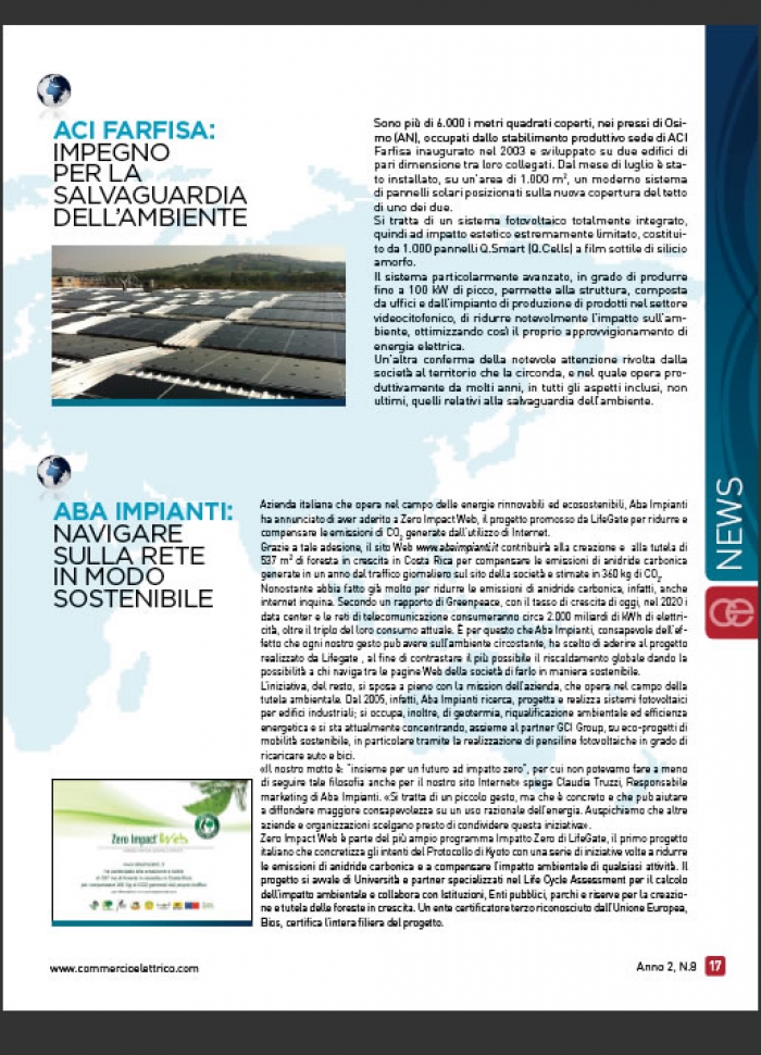 Salvaguardia per l'ambiente per Aci Farfisa