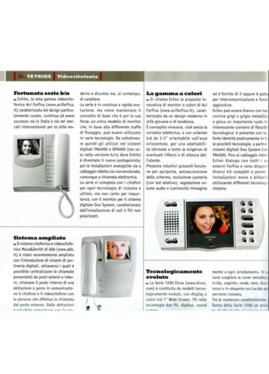 Videocitofonia colore e b/n