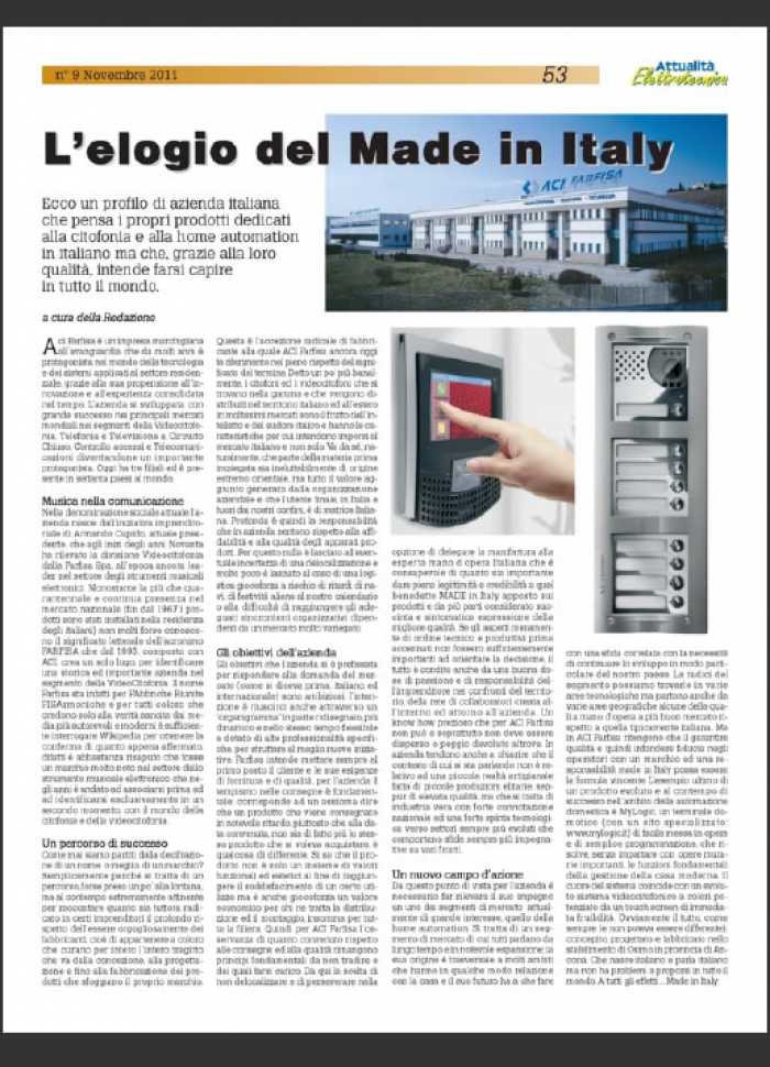 Videocitofonia made in Italy