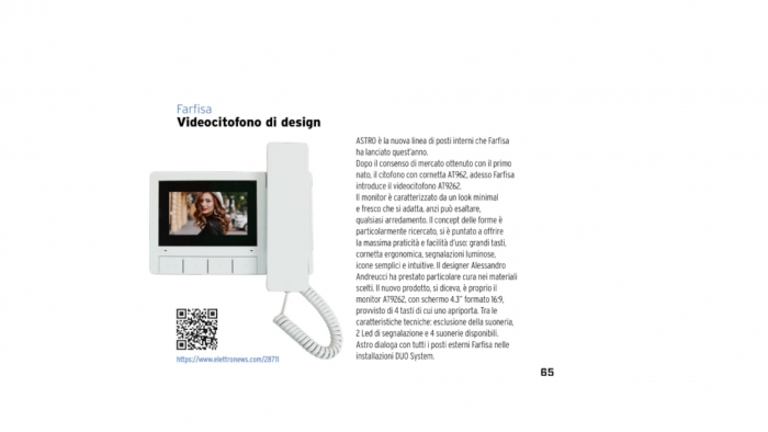 Videocitofono di design